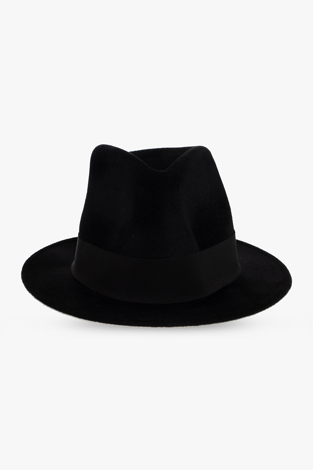 鉄道運行 Berluti Fur Felt Middle Brim Black Hat - 帽子